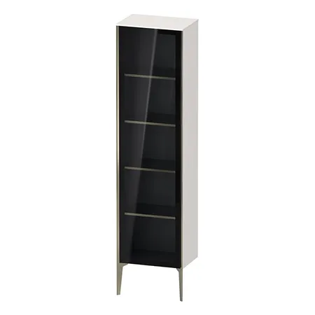 Duravit XViu Шкаф подвесной со стеклянной дверью, 4 стеклянные полки (петли слева), цвет: белый глянцевый/champagne matt
