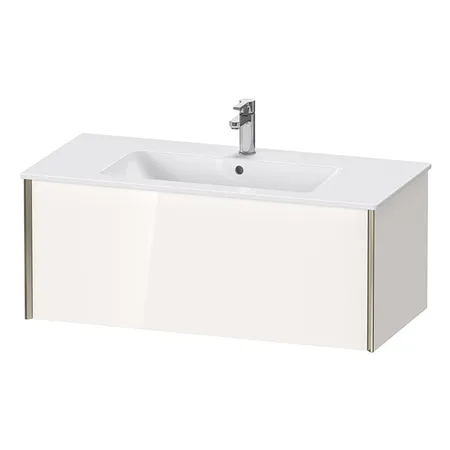 Duravit XViu Тумба подвесная, с раковиной, 1 ящик, цвет: белый глянцевый/champagne matt