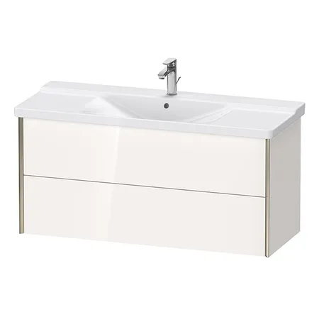 Duravit XViu Тумба подвесная, с раковиной, 2 ящика, цвет: белый глянцевый/champagne matt