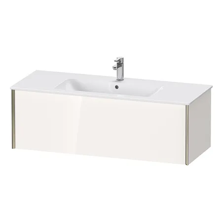 Duravit XViu Тумба подвесная, с раковиной, 1 ящик, цвет: белый глянцевый/champagne matt
