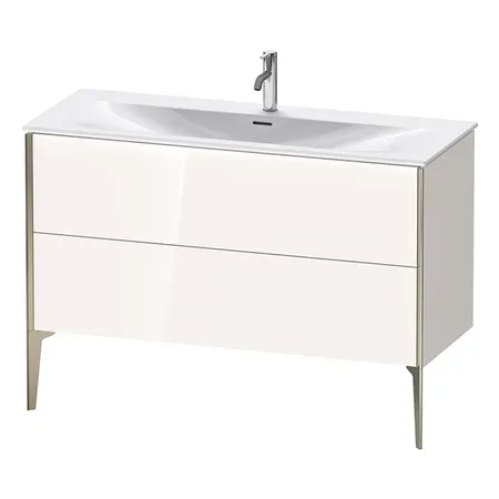 Duravit XViu Тумба подвесная, с раковиной, 2 ящика, цвет: белый глянцевый/champagne matt