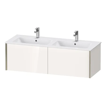 Duravit XViu Тумба подвесная, с двойной раковиной, 2 ящика, цвет: белый глянцевый/champagne matt