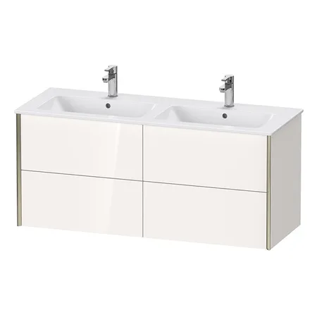 Duravit XViu Тумба подвесная, с двойной раковиной, 4 ящика, цвет: белый глянцевый/champagne matt