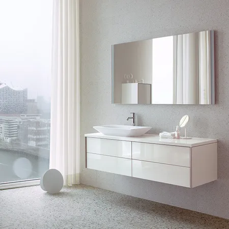 Duravit XViu Тумба подвесная с раковиной, 2 ящика, цвет: белый глянцевый