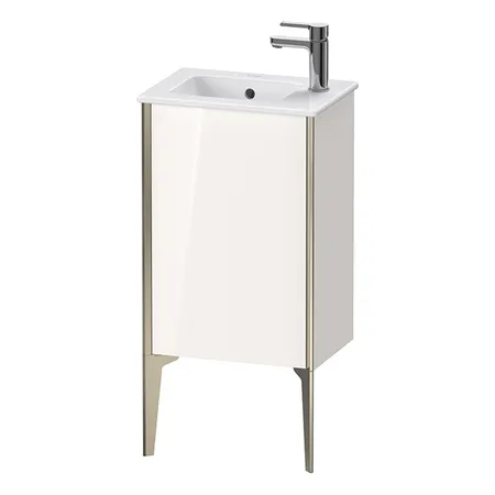 Duravit XViu Тумба напольная, с раковиной, 1 дверь, (петли слева), цвет: белый глянцевый/champagne matt