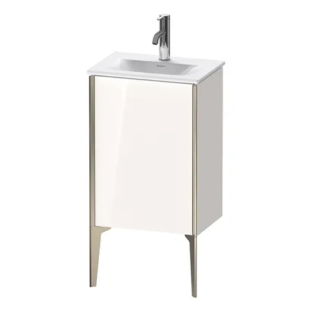 Duravit XViu Тумба подвесная, с раковиной, 1 дверь, (петли справа), цвет: белый глянцевый/champagne matt