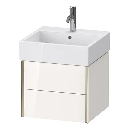 Duravit XViu Тумба подвесная, с раковиной, 2 ящика, цвет: белый глянцевый/champagne matt