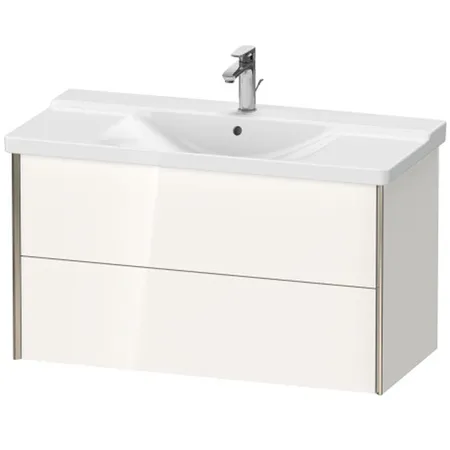 Duravit XViu Тумба подвесная с раковиной, 2 ящика, цвет: белый глянцевый