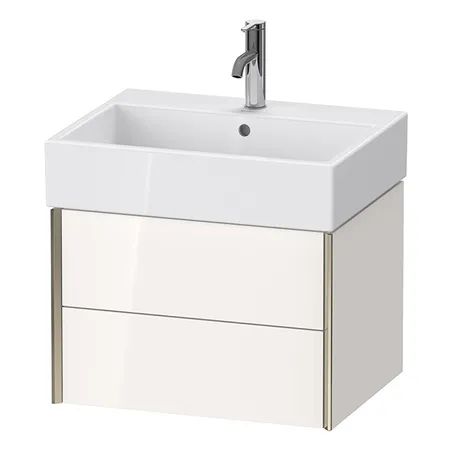 Duravit XViu Тумба подвесная, с раковиной, 2 ящика, цвет: белый глянцевый/champagne matt