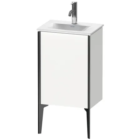 Duravit XViu Тумба подвесная с раковиной, 1 дверца, (петли слева), ножки не вкл, цвет: белый глянцевый / края: чёрный матовый
