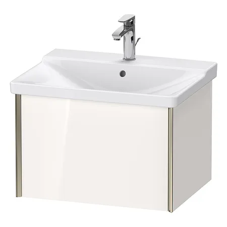 Duravit XViu Тумба подвесная, с раковиной, 1 ящик, цвет: белый глянцевый/champagne matt
