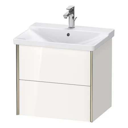 Duravit XViu Тумба подвесная, с раковиной, 2 ящика, цвет: белый глянцевый/champagne matt