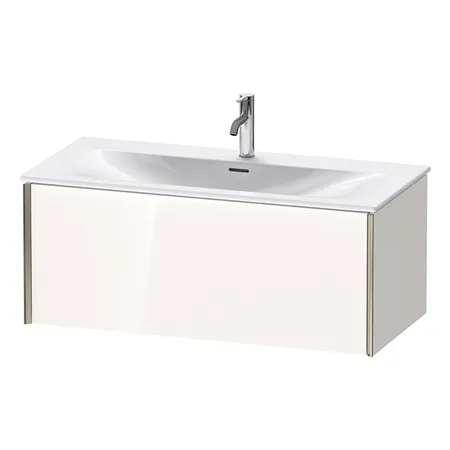 Duravit XViu Тумба подвесная, с раковиной, 1 ящик, цвет: белый глянцевый/champagne matt