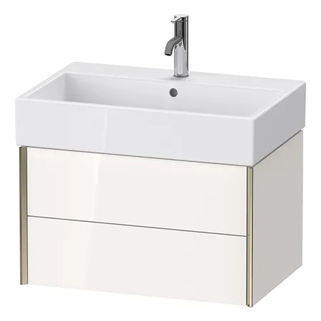Duravit XViu Тумба подвесная, с раковиной, 2 ящика, цвет: белый глянцевый/champagne matt
