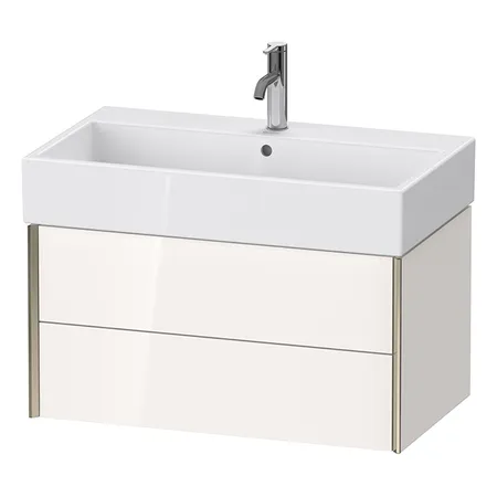 Duravit XViu Тумба подвесная, с раковиной, 2 ящика, цвет: белый глянцевый/champagne matt