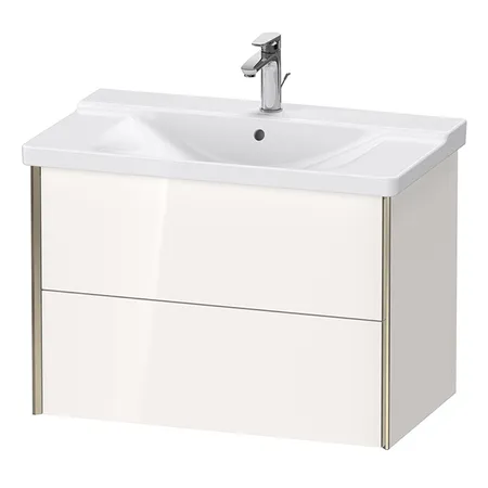 Duravit XViu Тумба подвесная.5м, с раковиной, 2 ящика, цвет: белый глянцевый/champagne matt