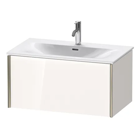 Duravit XViu Тумба подвесная, с раковиной, 1 ящик, цвет: белый глянцевый/champagne matt