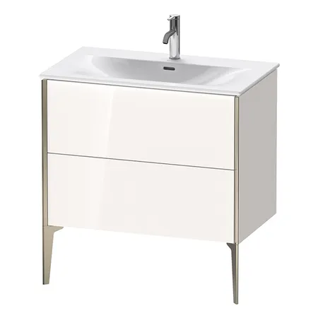 Duravit XViu Тумба подвесная, с раковиной, 2 ящика, цвет: белый глянцевый/champagne matt