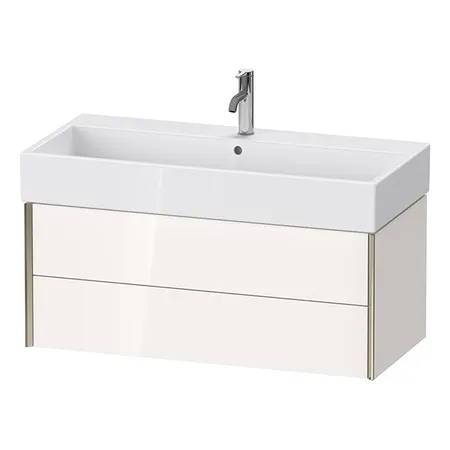 Duravit XViu Тумба подвесная, с раковиной, 2 ящика, цвет: белый глянцевый/champagne matt