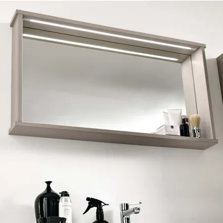 EBAN Mina Зеркало, с полкой и LED-подсветкой, цвет: pergamon