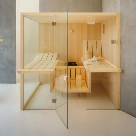 Effegibi Air 80 Corner Сауна 247x162x213см, угловая DX, цвет: осина натуральная