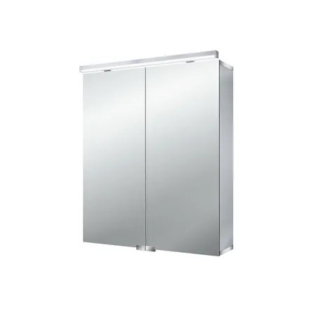 EMCO Pure Зеркальный шкаф, LED-подсветка, 2 двери, 2 полки, розетка, без нижней подсветки
