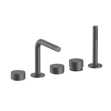 Fantini AF/21 Набортный смеситель для ванны, 5 отв, излив:, цвет: Matt Gun Metal PVD