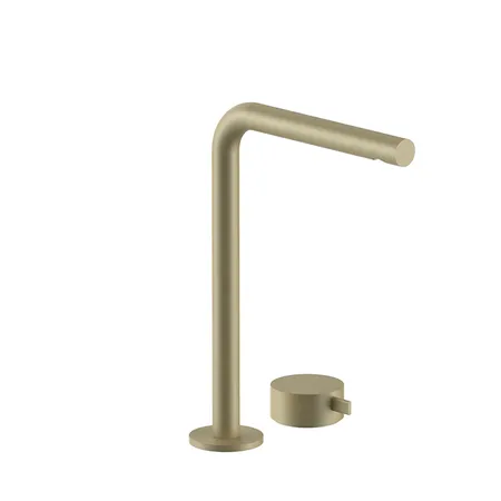 Fantini AF/21 Смеситель для раковины, 2 отв, высокий удлиненный излив:, цвет: Matt British Gold PVD