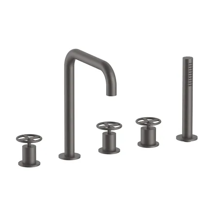Fantini Fontane Bianche Набортный смеситель для ванны, 5 отв, цвет: Matt Gun Metal PVD