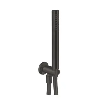 Fantini Milano Душевой набор: вывод воды на 1/2”, шланг, ручная лейка FIT, держатель для лейки, цвет: Matt Gun Metal PVD
