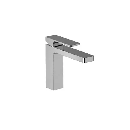Fantini Mint Смеситель для раковины на 1 отверстие, однорычажный, излив, с нажимным донным клапаном, цвет: матовая натуральная сталь