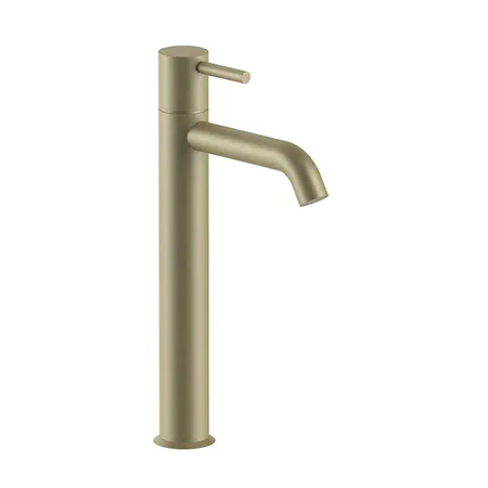 Fantini Nostromo Смеситель для раковины, 1 отв, без донного клапана, излив, цвет: Matt British Gold PVD