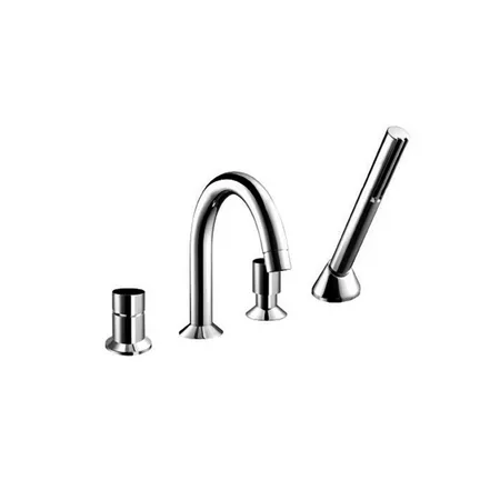 Fantini Nostromo Смеситель на борт ванны, 4 отв, с ручн душем, излив, цвет: Matt Gun Metal PVD