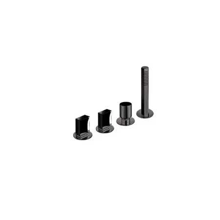 Fantini Venezia Смеситель для ванны, набортный, 4 отв, без излива, цвет: Matt Gun Metal PVD