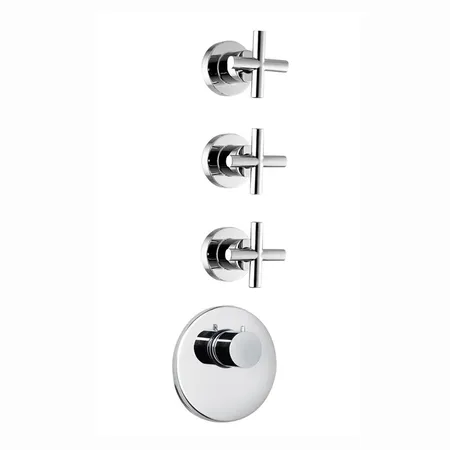Fima Carlo Frattini Fimatherm Maxima F5333X3CR Смеситель для душа встроенный, термостатический, 3 запорных вентиля, внутренняя часть (F2463) в комплекте, цвет: хром