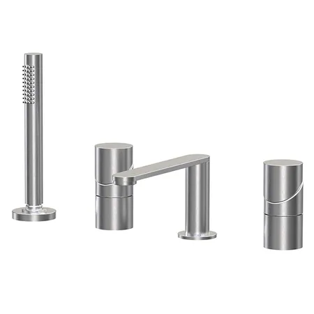 Fima Carlo Frattini Slide Смеситель на борт ванны, 4 отв, цвет: Stainless Steel