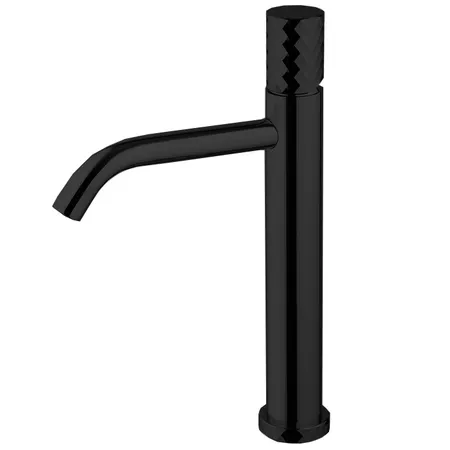 Fima Carlo Frattini Spillo Tech Смеситель для раковины, на 1 отв, высокий, XS, с донным клапаном, цвет: черный матовый