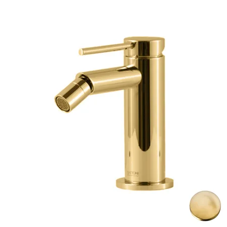 Gattoni Circle Two Смеситель для биде на 1 отверстие, с донным клапаном, цвет: Oro Brush