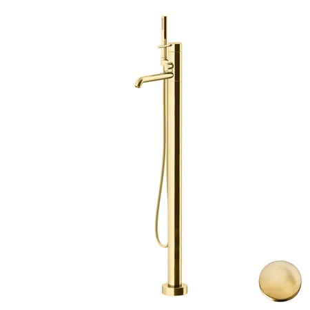 Gattoni Circle Two Смеситель для ванны напольный, с встроенной частью, цвет: Oro Brush