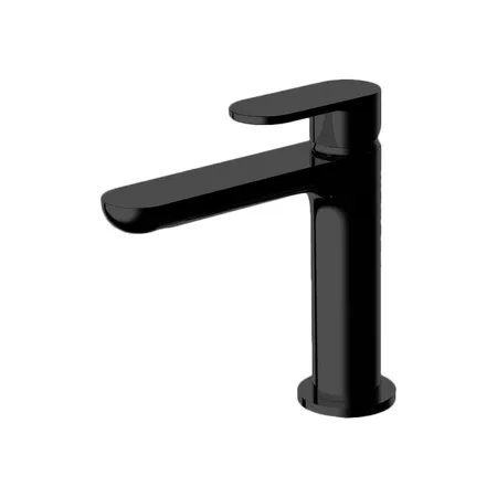 Gattoni H2Omix7000 Смеситель для раковины, на 1 отв, с донным клапаном, излив, цвет: черный матовый