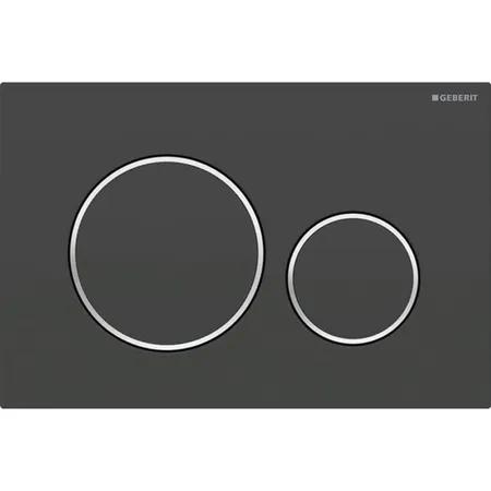 Geberit Sigma20 Клавиша для двойного смыва, круглая, цвет: черный матовый/хром