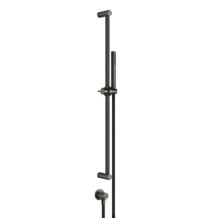 Gessi 316 Штанга в комплекте с душевой лейкой с легкой очисткой, шланг 1,50 м, вывод воды из стены, цвет: brushed black metal pvd