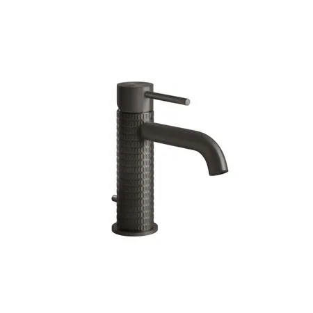 Gessi 316 Смеситель для раковины на 1 отв. с донным клапаном, излив:, цвет: brushed black metal pvd