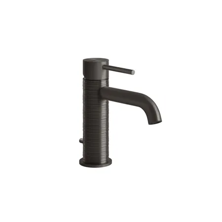Gessi 316 Смеситель для раковины на 1 отв, с донным клапаном, излив:, цвет: brushed black metal pvd