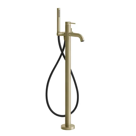 Gessi 316 Смеситель для ванны, напольный, с душевой лейкой (внешние части), цвет: Brushed Brass PVD