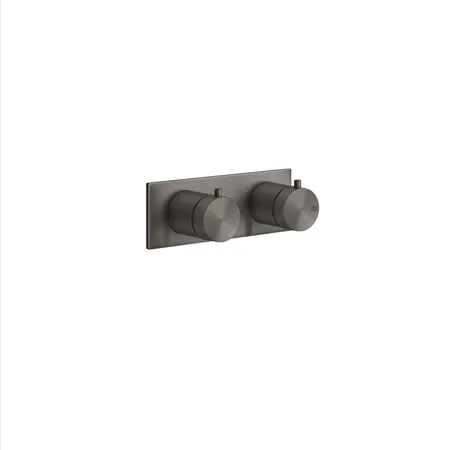 Gessi 316 Термостатический смеситель, с подключением на 3/4”, фильтр, на 3 источника, внешняя часть, цвет: brushed black metal pvd