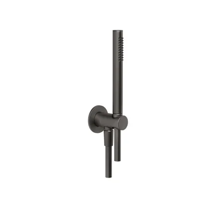 Gessi Anello Душевой комплект с держателем, подводом воды, ручным душем и шлангом, цвет: Black Metal Brushed PVD