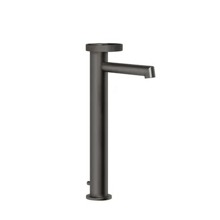 Gessi Anello Смеситель для раковины, на 1 отв, высокий, излив короткий, с донным клапаном и соединительными шлангами, цвет: Black Metal Brushed PVD