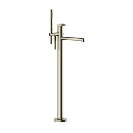Gessi Anello Смеситель для ванны, напольный, с ручным душем и шлангом, внешняя часть, цвет: Finox Brushed Nickel