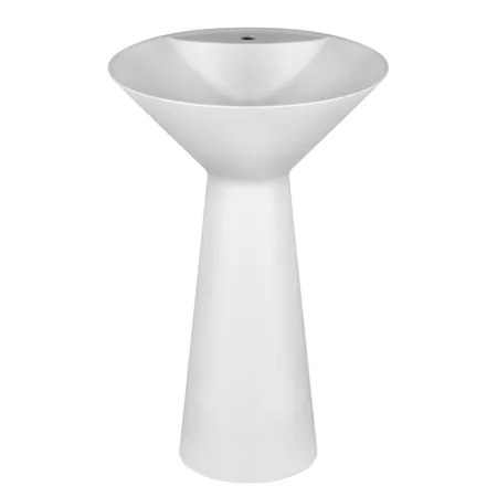 Gessi Total Look Раковина, 1 отв, напольная, Cristalplant, без перелива, слив в стену, с сифоном, цвет: матовый белый